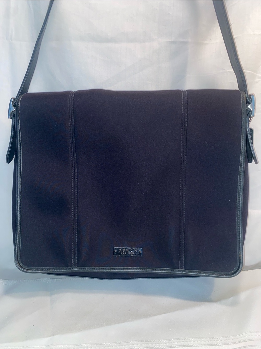 Vintage Coach Aero 1999 Black Nylon Laptop Messenger Bag